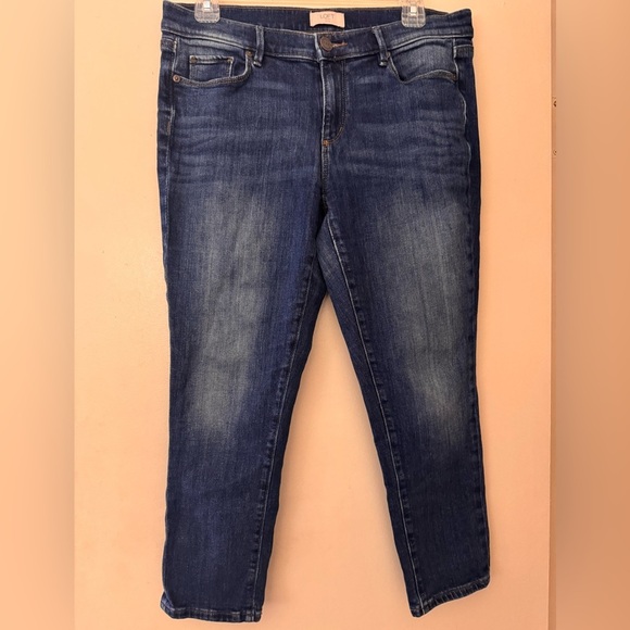 LOFT Modern Denim Crop. Women’s Zip Up, Five Pocket, Blue, Crop Jeans. Size 6P - Picture 1 of 7